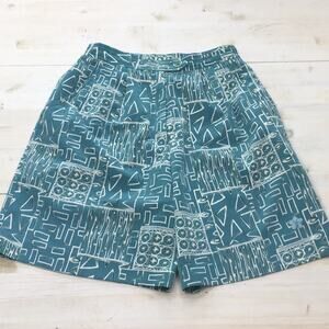 Vintage Lily of Beverly Hills  pleated hi rise mom printed shorts sz 6